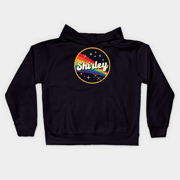 Shirley // Rainbow In Space Vintage Grunge-Style Kids Hoodie by LMW Art